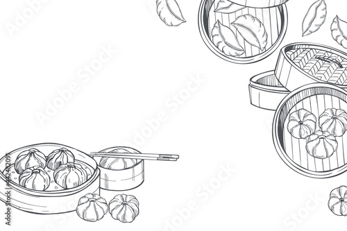 Vector background with dim sum.
