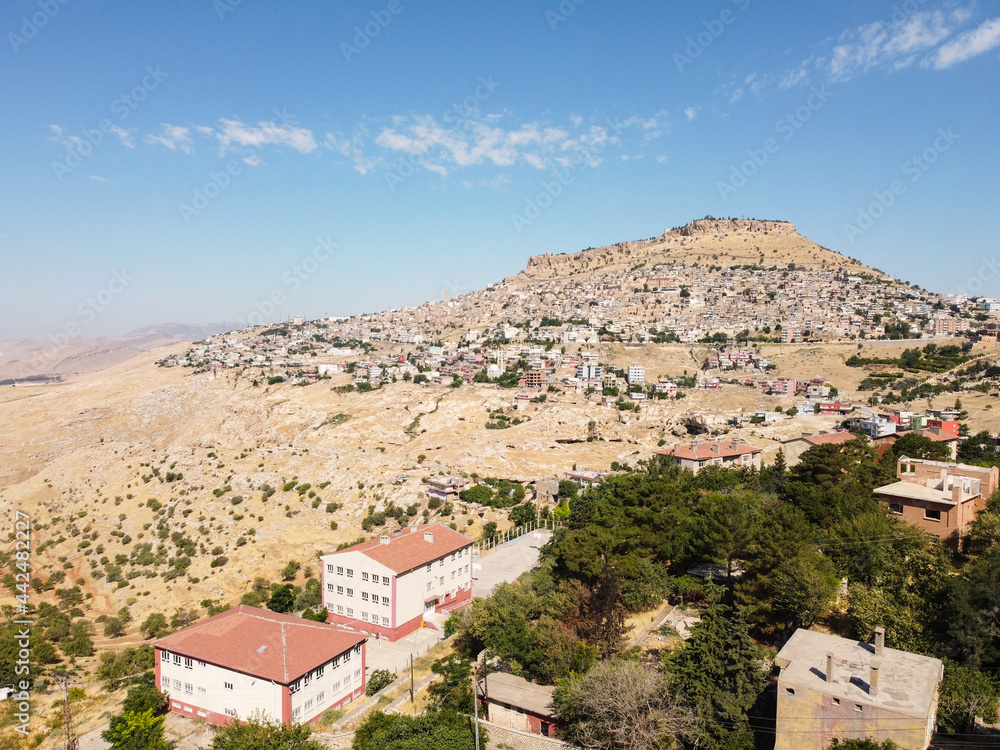 Aerial view of Old city of Mardin in the morning