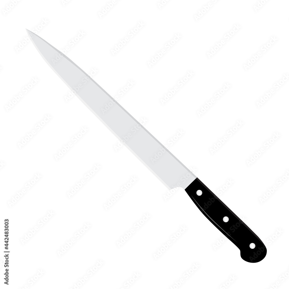 Sharp Chef's kitchen knife isolated on white background Sharp Chef's kitchen knife isolated on white background