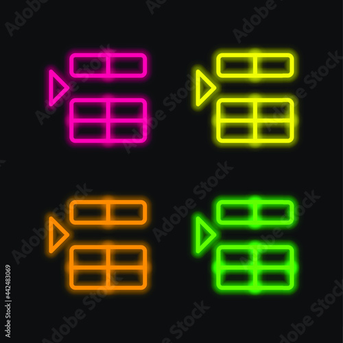 Above four color glowing neon vector icon