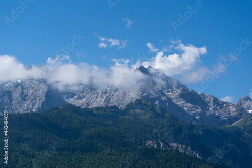 View from the Eckbauer mountain over the Bavarian Alps near Garmisch-Partenkirchen