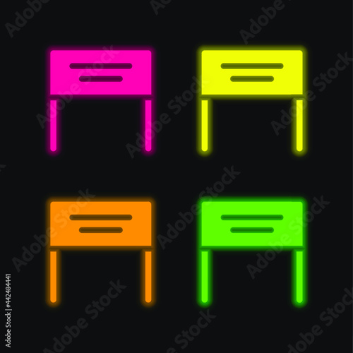 Banner four color glowing neon vector icon