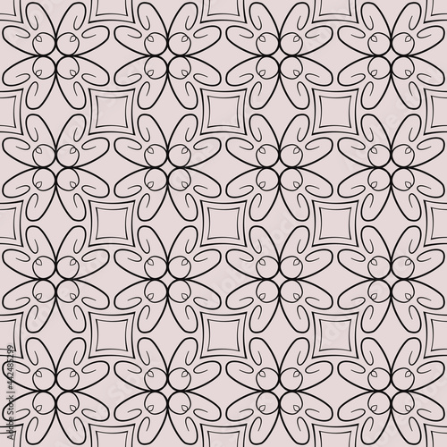 Ornament pattern. Seamless vector calligrafic ornament. Black calligrafic decorative wallpaper. photo