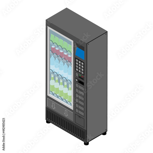 Vending machine with snacks and drinks isolated on white background