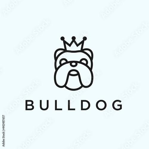 abstract dog logo. bulldog icon