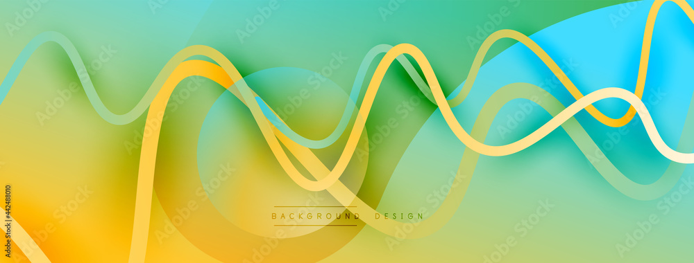 Abstract gradient background with wave line with shadow effect. Geometric composition. 3D shadow effects and fluid gradients Abstract gradient background with wave line with shadow effect. Geometric composition. 3D shadow effects and fluid gradients