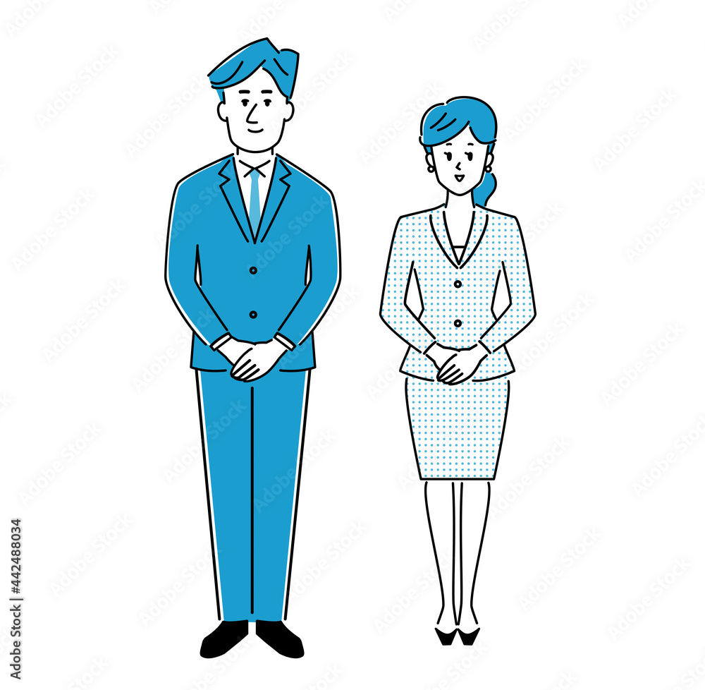 スーツの男女のイラスト素材 全身 Stock Vector Adobe Stock スーツの男女のイラスト素材 全身 Stock Vector Adobe Stock