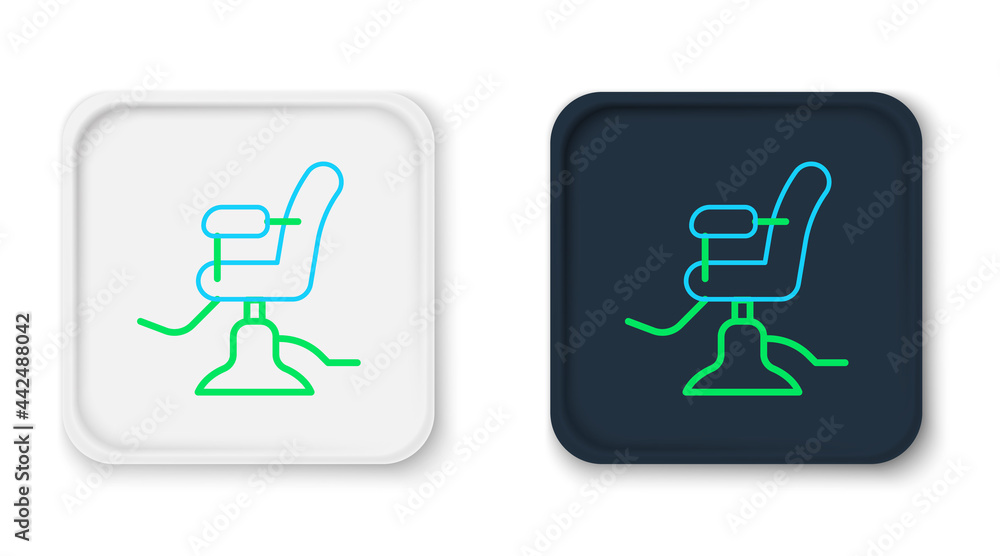 Line Barbershop chair icon isolated on white background. Barber armchair sign. Colorful outline concept. Vector Line Barbershop chair icon isolated on white background. Barber armchair sign. Colorful outline concept. Vector