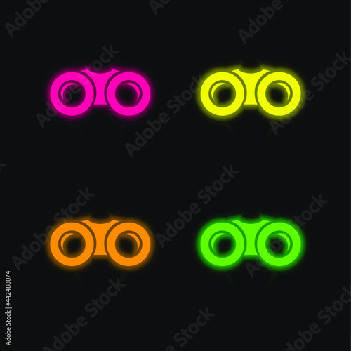 Wallpaper Mural Binoculars four color glowing neon vector icon Torontodigital.ca