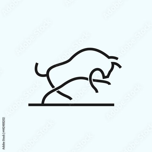 abstract bull logo. buffalo icon