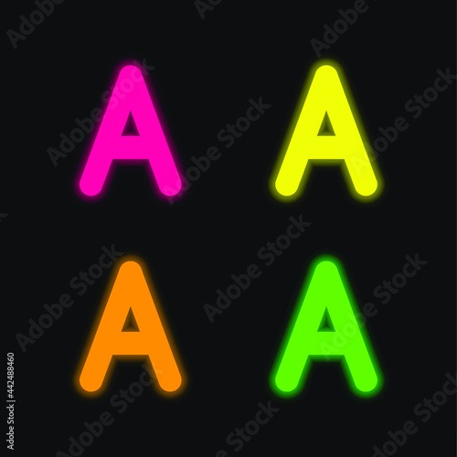 A four color glowing neon vector icon