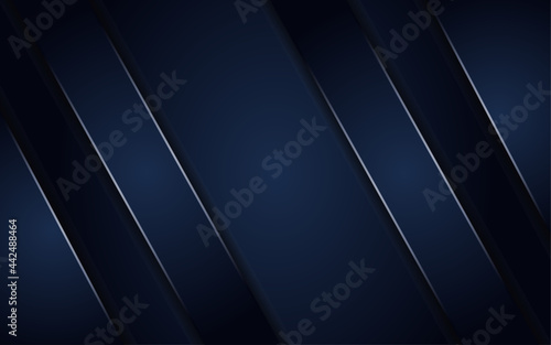 Abstract dark blue background with metallic line. Long Horizontal Background Design. Usable for Background, Wallpaper, Banner, Poster, Brochure, Card, Web, Presentation