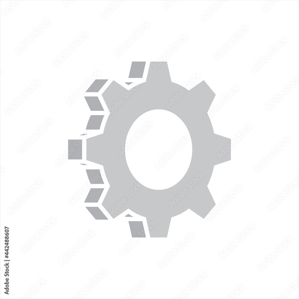 Cog icon. Cogwheel, gear icon with shadow Cog icon. Cogwheel, gear icon with shadow