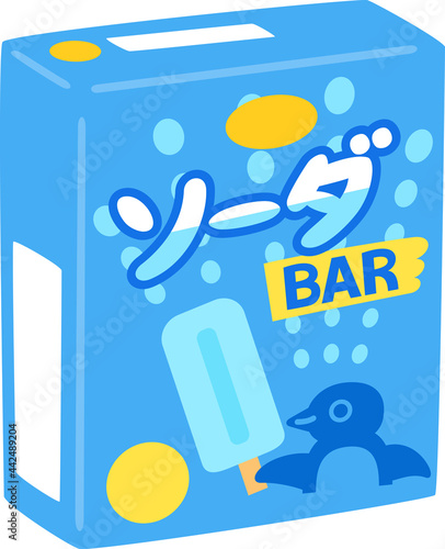 箱入りのソーダアイスキャンディ