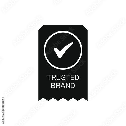 Trusted brand badge icon design isolated on white background. Vector illustration