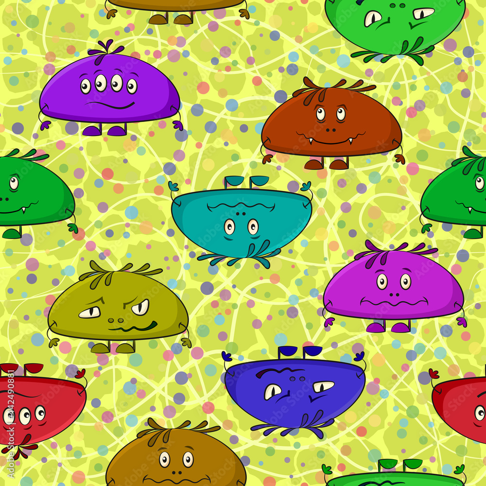 Cartoon Monsters Seamless Cartoon Monsters Seamless