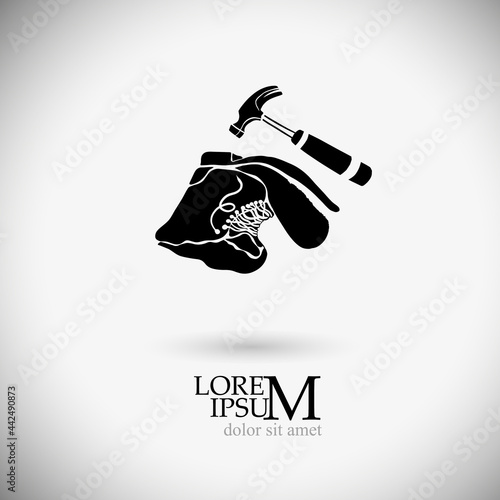 Shoemaker logo template. Shoe repair vector design. Shoe workshop. Vector illustration