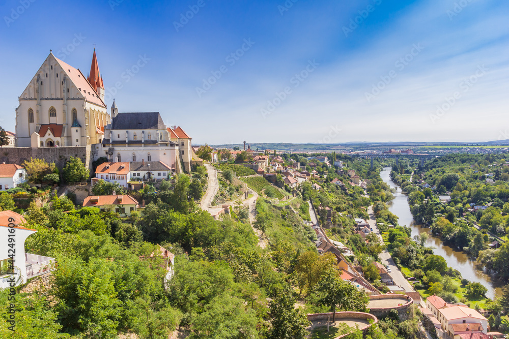 St. Nicholas Church and the river Thaya in Znojmo, Czech Republic
