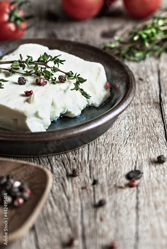 Feta cheese with Thyme and pepper 