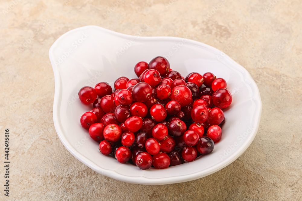 Sweet and tasty cranberry in the bowl Sweet and tasty cranberry in the bowl