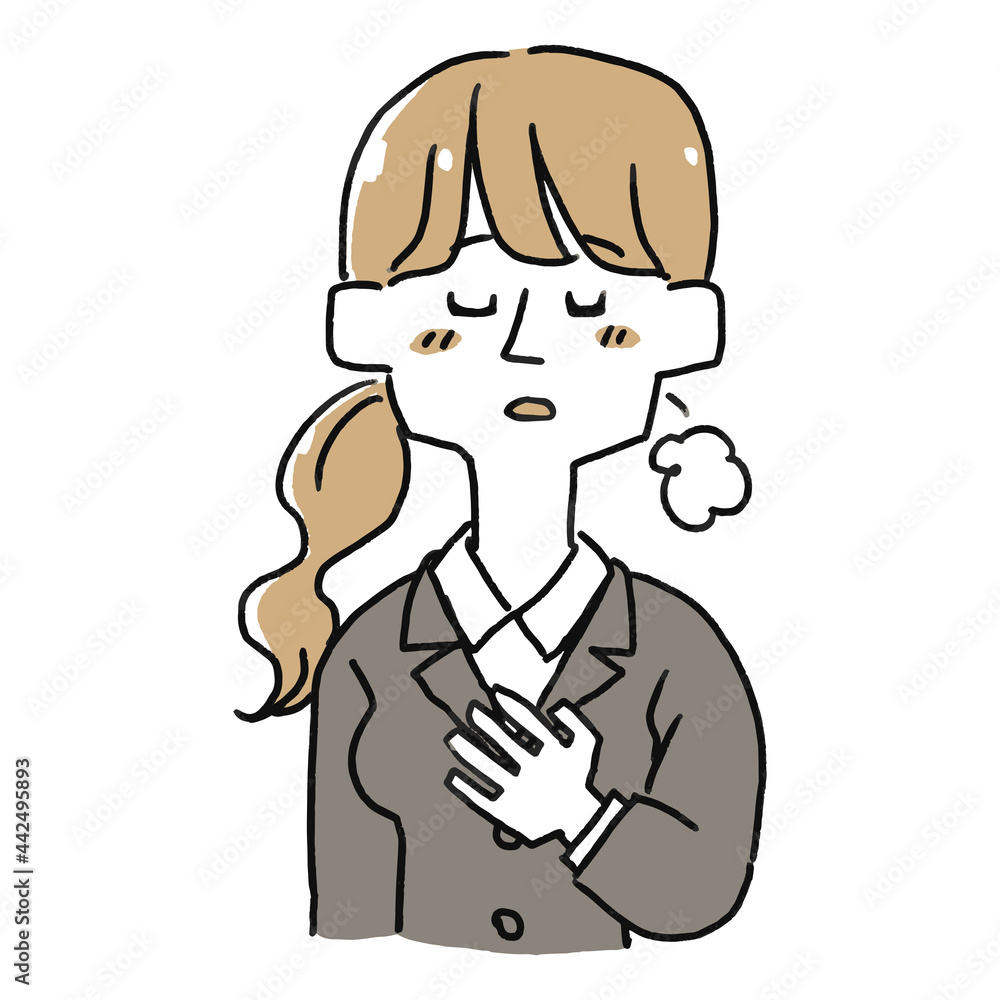 ホッとしているスーツの女性 ホッとしているスーツの女性