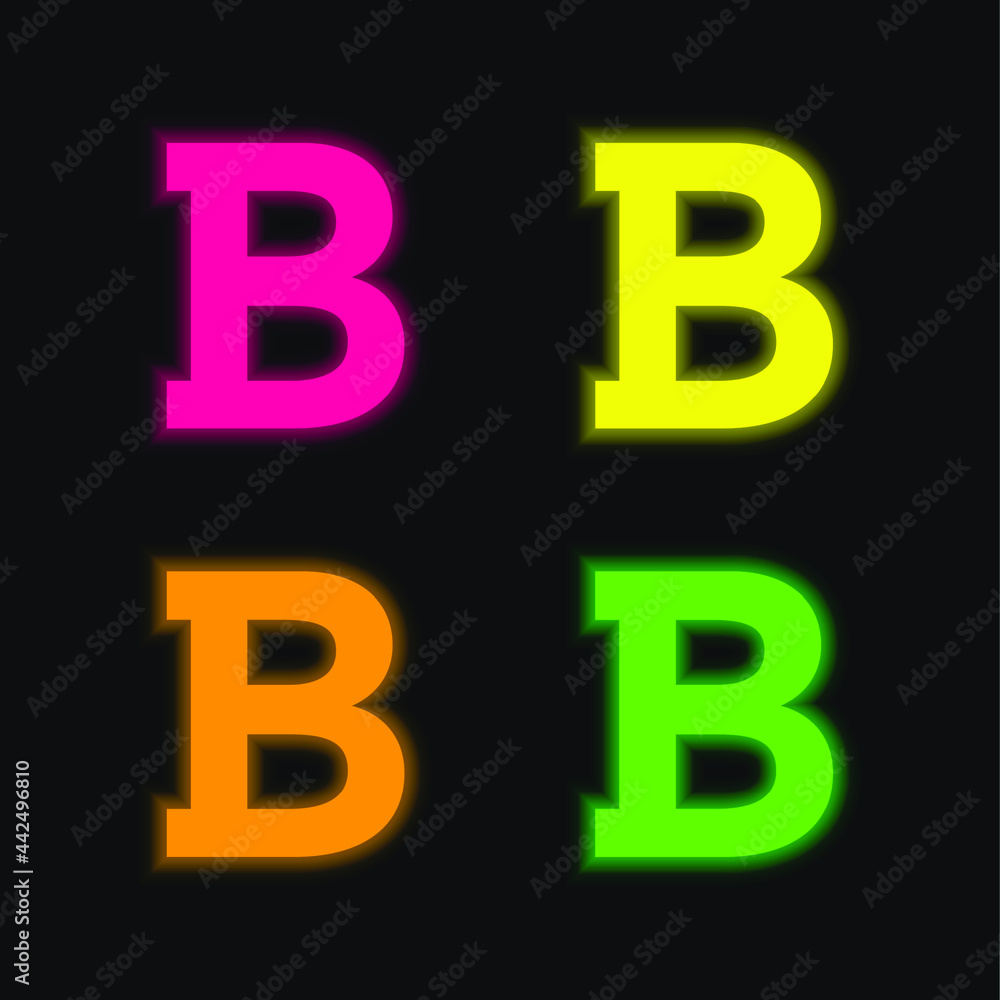 Bold four color glowing neon vector icon