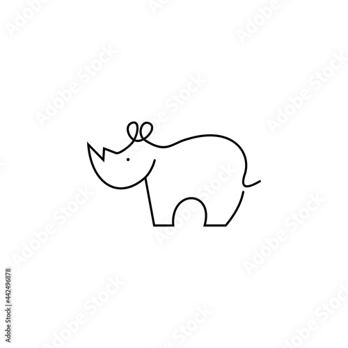 continuous line logo rhino 
