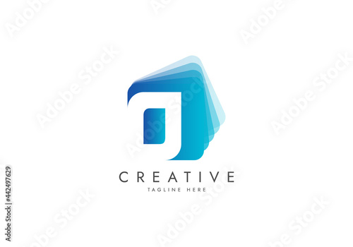 Letter O Digital Media Logo, Isolated with pile of digital software data, Vector template logo.