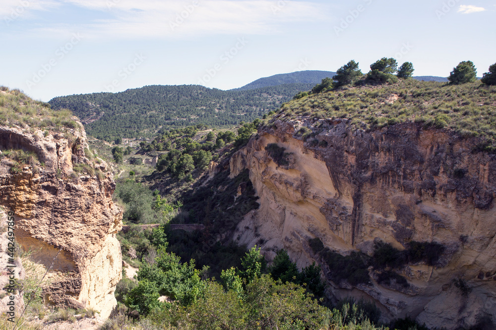 Mountain canyon pass in the province of murcia, spain called: El estrecho de la arboleja.