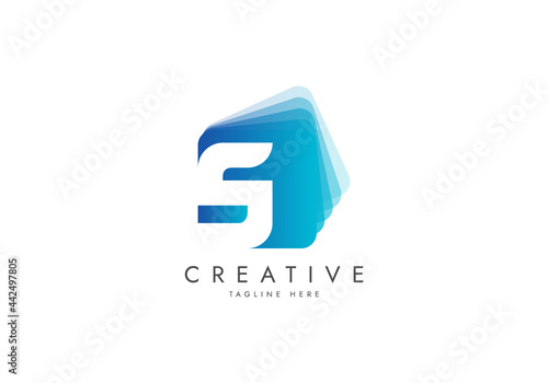 Letter S Digital Media Logo, Isolated with pile of digital software data, Vector template logo.