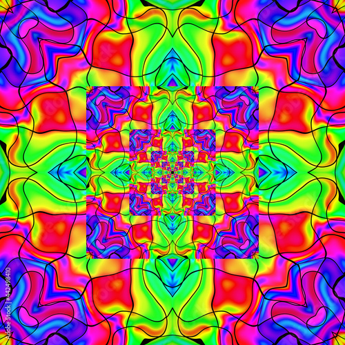 Abstract rainbow color kaleidoscopic pattern 