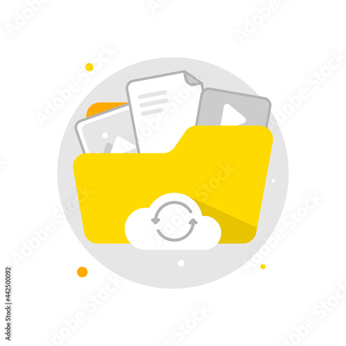 automatically back up files periodically concept illustration flat design vector eps10. modern graphic element for landing page, empty state ui, infographic, icon