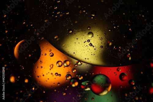 Bild auf Leinwand Funds different fluids abstract colors different rarities