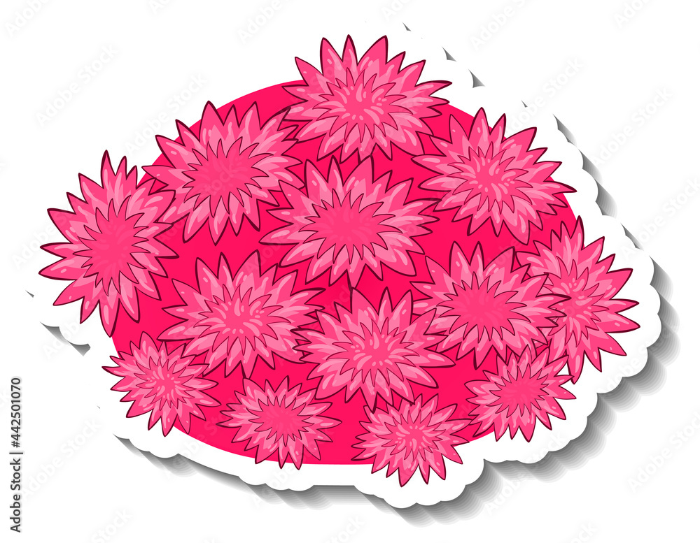 A sticker template with Coral sea element isolated A sticker template with Coral sea element isolated