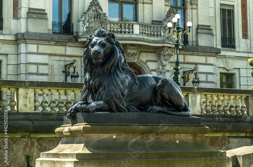 Lion take care of Pszczyna Castle, Zamek w Pszczynie, Poland