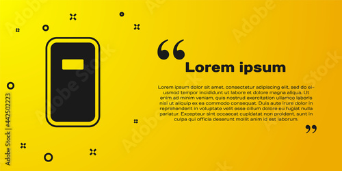 Black Police assault shield icon isolated on yellow background. Vector