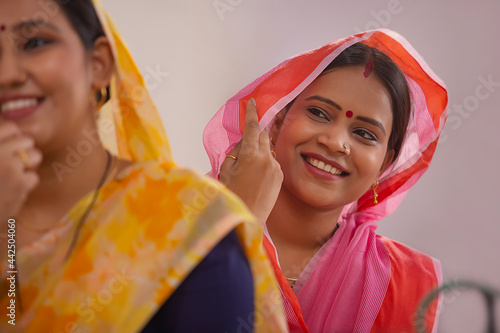 Two rural women smiling. photo