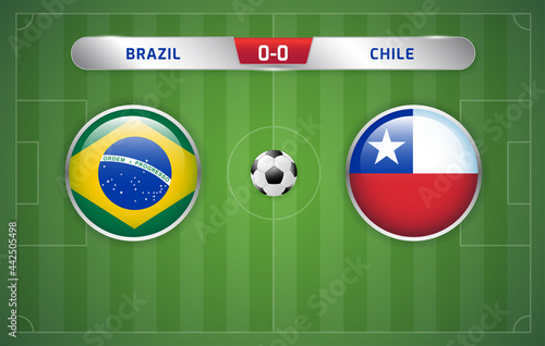 Brazil vs Chile scoreboard broadcast sport soccer south america's tournament 2021 and football championship Round Quarter-finals