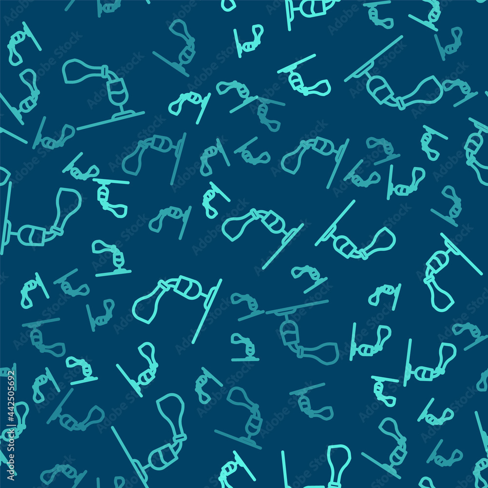Green line Wine tasting, degustation icon isolated seamless pattern on blue background. Sommelier. Smells of wine. Vector Green line Wine tasting, degustation icon isolated seamless pattern on blue background. Sommelier. Smells of wine. Vector