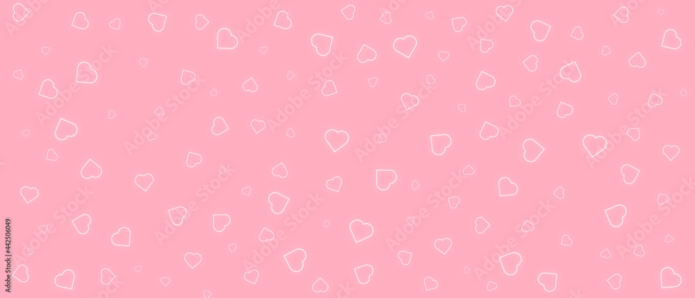 Abstract hearts shape on pink background