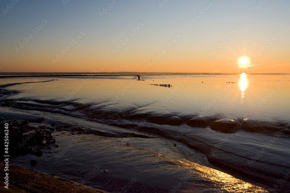 Waddenzee bij Holwerd, Wadden Sea at Holwerd
