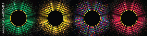 A set of four abstract backgrounds - mosaics. Vector color editable illustration
