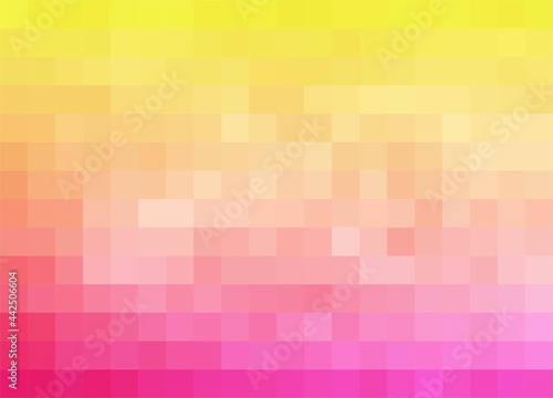 Abstract pink and yellow mosaic background. Vector background. Blue and pink mosaic. Pixel art background.