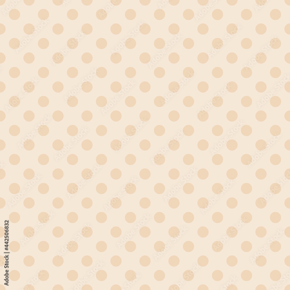 Cream Polka Dot seamless pattern. Vector background.	