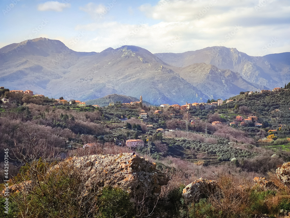 Fototapeta premium Italian landscape of the Ligurian hinterland