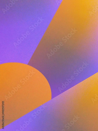 Modern Lavender purple abstract sun golden yellow geometric gradient circle decorative background texture web template graphic design creativity concept