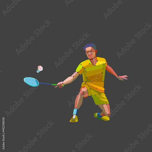 Badminton player abstract silhouette vector illustration