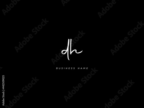 Letter DH Logo, signature dh logo icon vector for your business