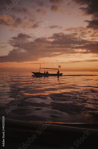 boat at sunset