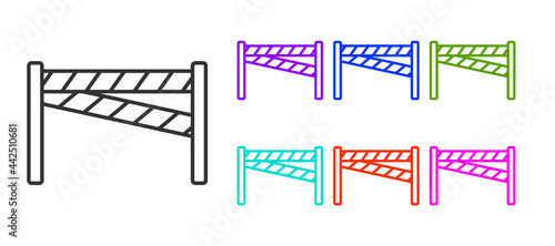Black line Crime scene icon isolated on white background. Set icons colorful. Vector